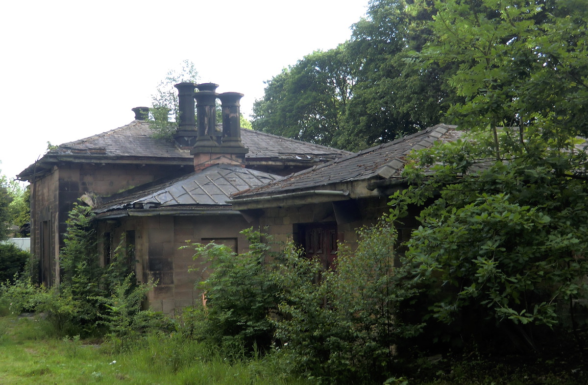 A side-on view of the then derelect Wingfield station building on 12th June 2010