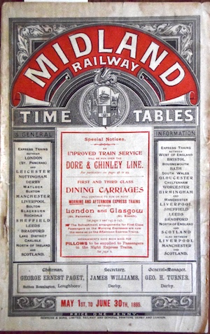 A Midland Railway timetable cover
