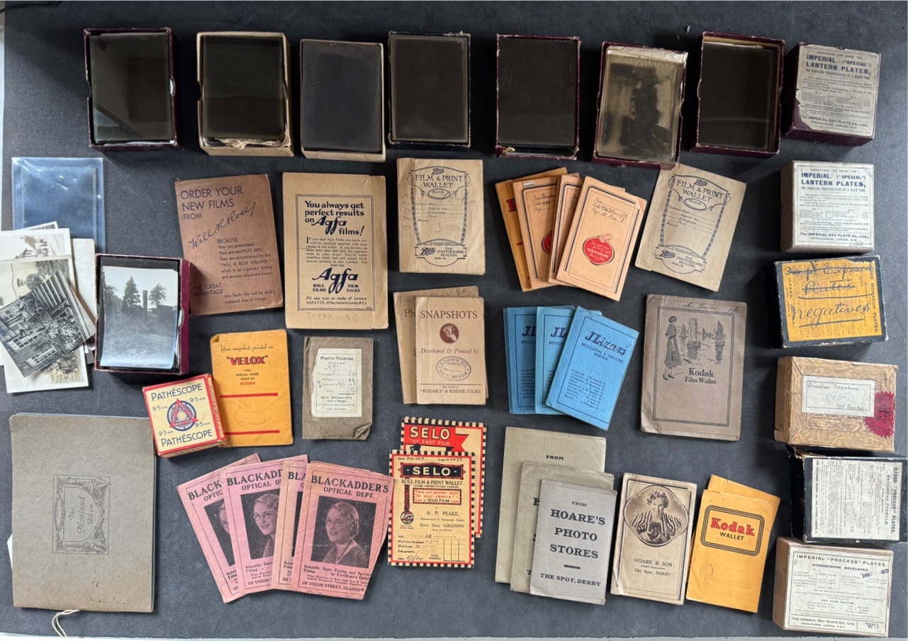 View of many packets of photographs