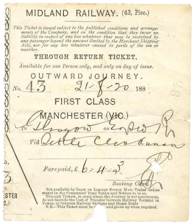 A Midland Railway paper ticket