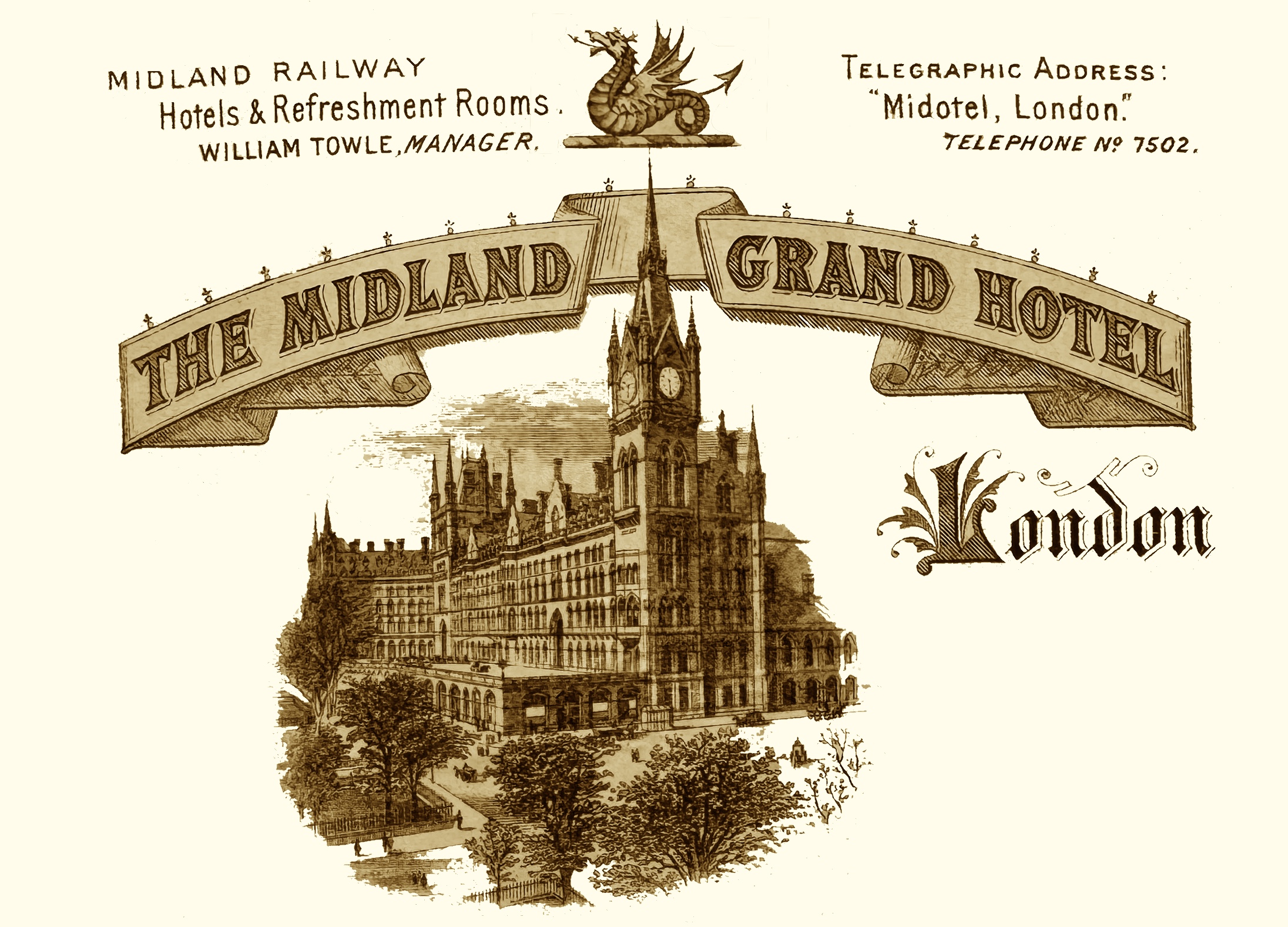 A break-section using an edited copy of the Midland Grand Hotel letterhead